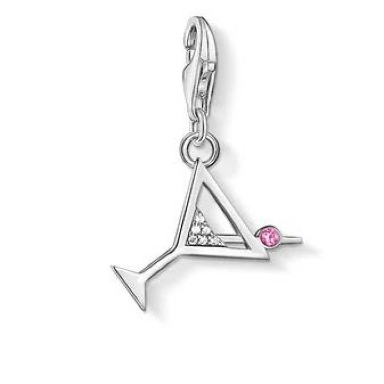 Thomas Sabo Charm Club Sterling Silver Cocktail Glass Charm - Silver