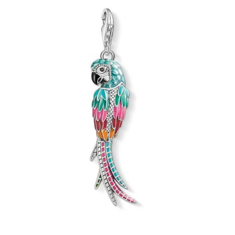 Thomas Sabo Charm Club Sterling Silver Enamel Parrot Charm - Silver