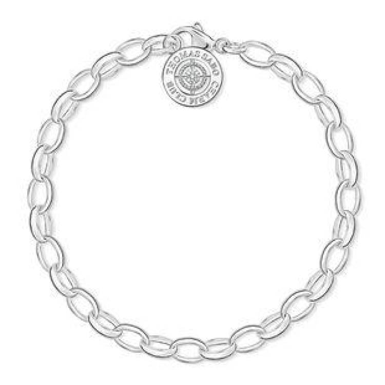 Thomas Sabo Charm Club Sterling Silver Diamond Charm Bracelet Small - Silver