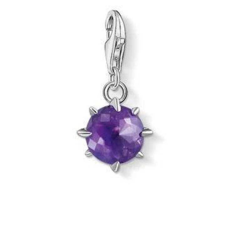 Thomas Sabo Charm Club Sterling Silver February Birthstone Charm - Silver