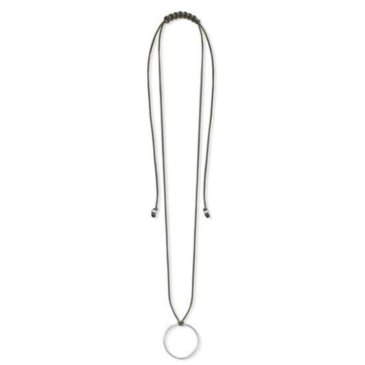 Thomas Sabo Charm Club Sterling Silver Grey Textile Necklace D - Silver