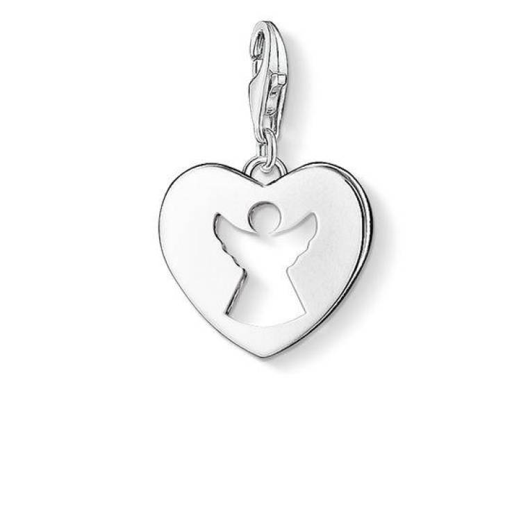Thomas Sabo Charm Club Sterling Silver Guardian Angel Heart Charm - Silver