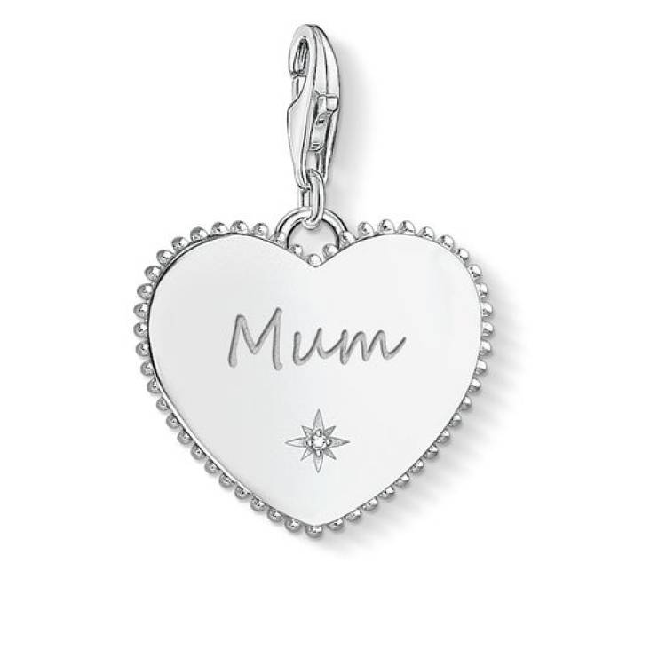 Thomas Sabo Charm Club Sterling Silver Heart Mum Charm