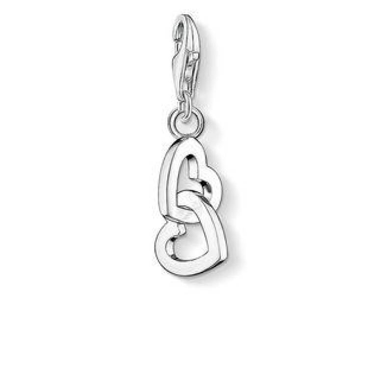 Thomas Sabo Charm Club Sterling Silver Interlocking Hearts Charm - Silver