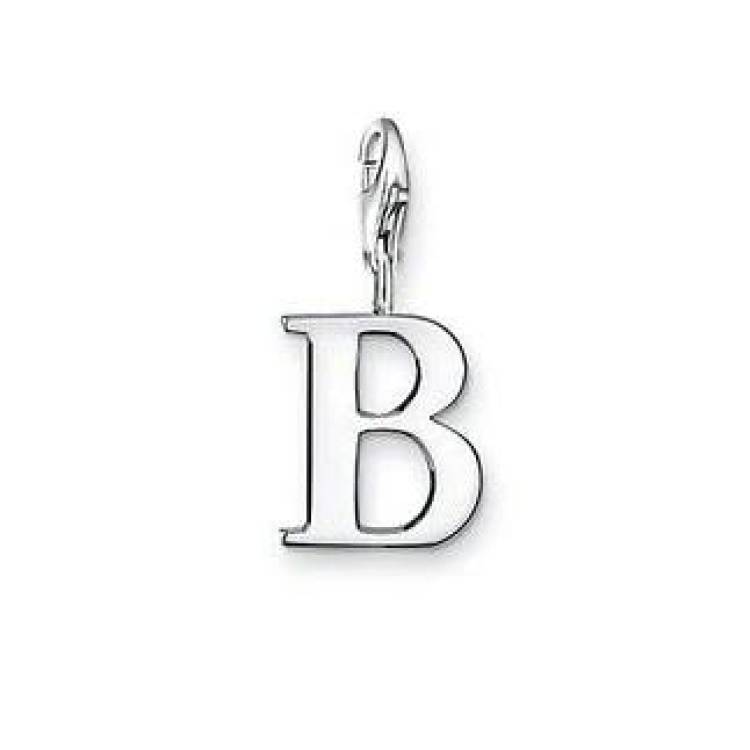 Thomas Sabo Charm Club Sterling Silver Letter B Charm - Silver