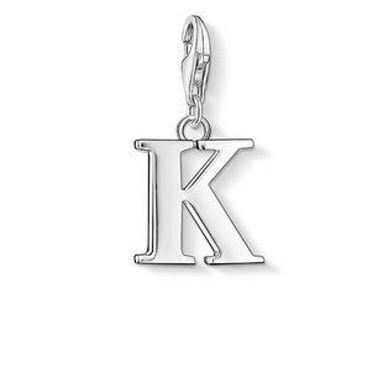 Thomas Sabo Charm Club Sterling Silver Letter K Charm - Silver