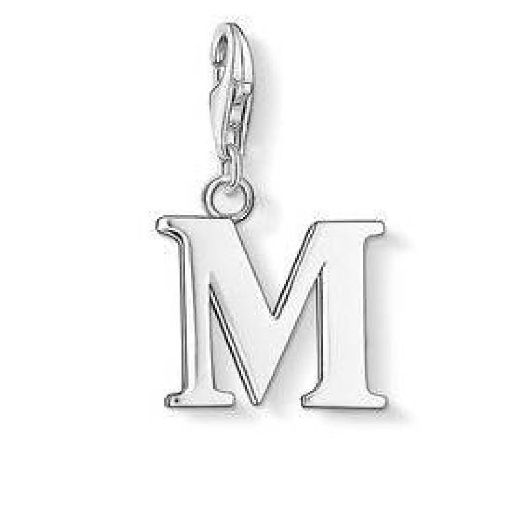 Thomas Sabo Charm Club Sterling Silver Letter M Charm - Silver