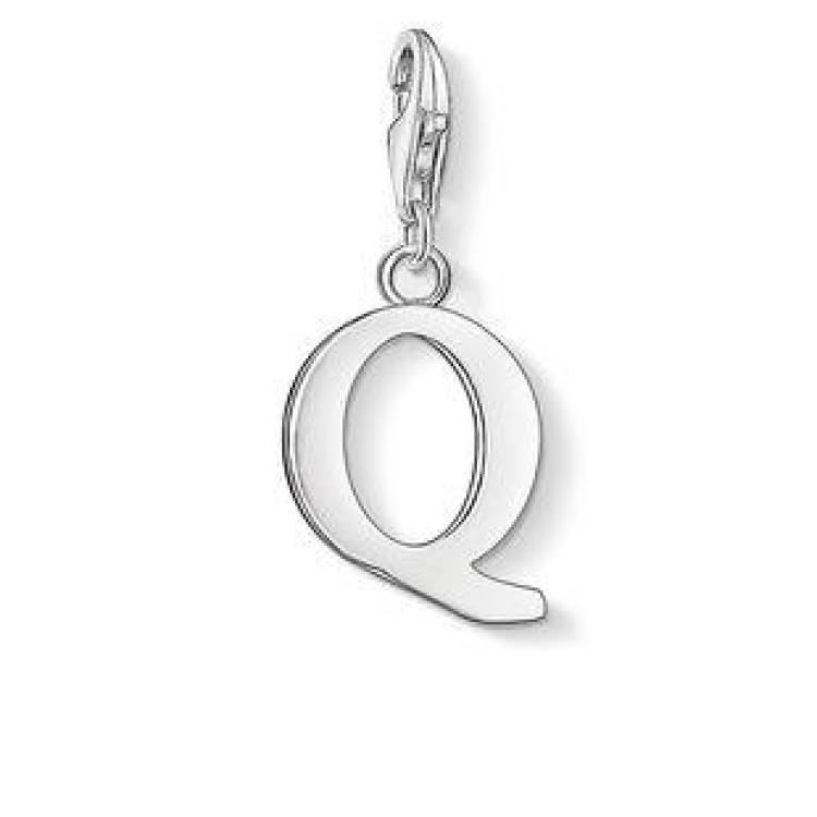 Thomas Sabo Charm Club Sterling Silver Letter Q Charm - TITLE Silver