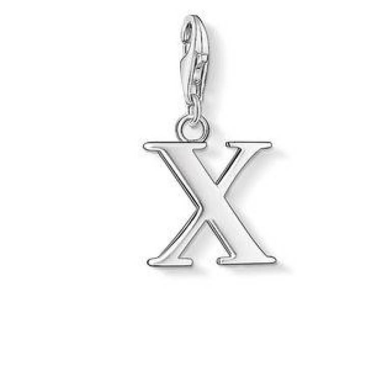 Thomas Sabo Charm Club Sterling Silver Letter X Charm - TITLE Silver
