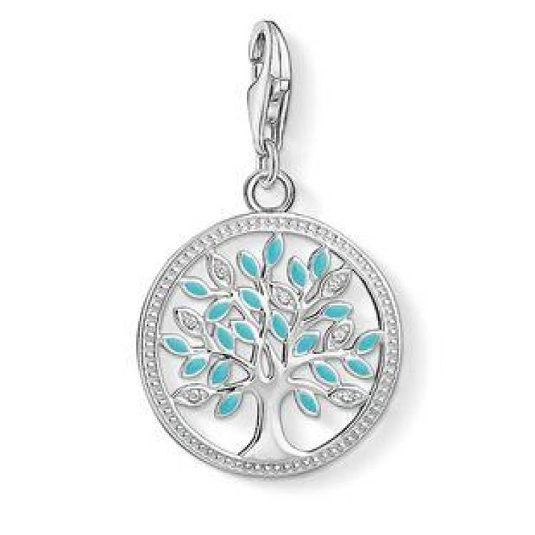 Thomas Sabo Charm Club Sterling Silver Enamel Tree Of Love Charm - Silver