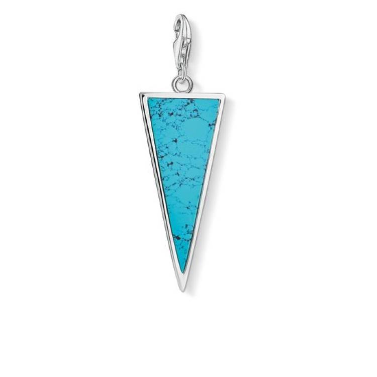 Thomas Sabo Charm Club Sterling Silver Turquoise Triangle Pendant D - Silver