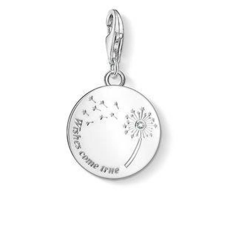 Thomas Sabo Charm Club Sterling Silver Zirconia Wishes Come True Charm - Silver