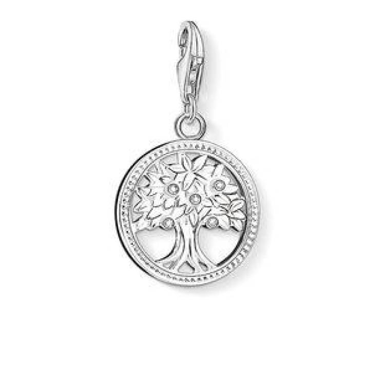 Thomas Sabo Charm Club Sterling Silver Cubic Zirconia Tree Charm - Silver