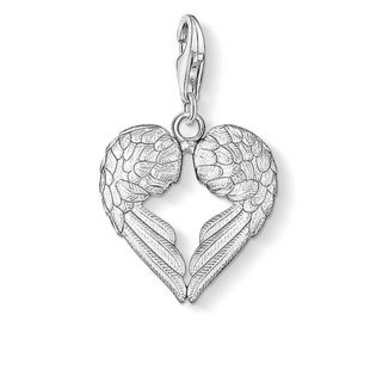Thomas Sabo Charm Club Sterling Silver Winged Heart Charm - Silver