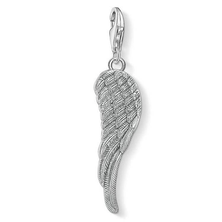 Thomas Sabo Charm Club Sterling Silver Oxidised Wing Charm D - Silver