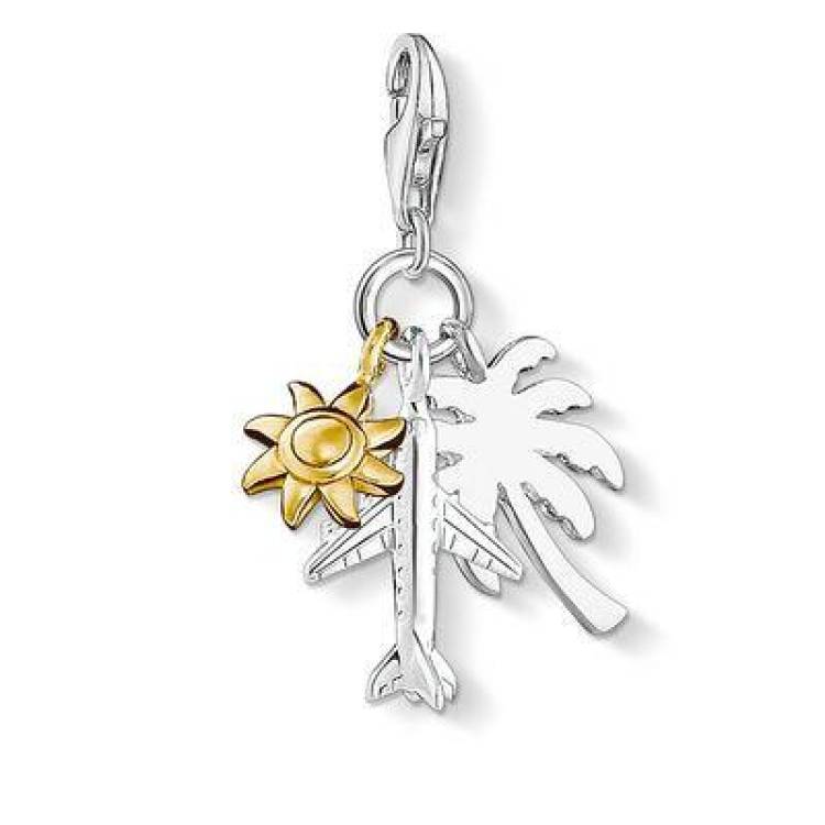 Thomas Sabo Charm Club Gold Plated Silver 'Holiday' Charm - Silver
