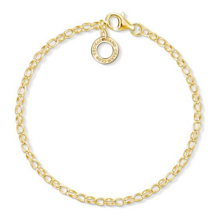 Thomas Sabo Charm Club Yellow Gold Plated Silver Charm Bracelet - M