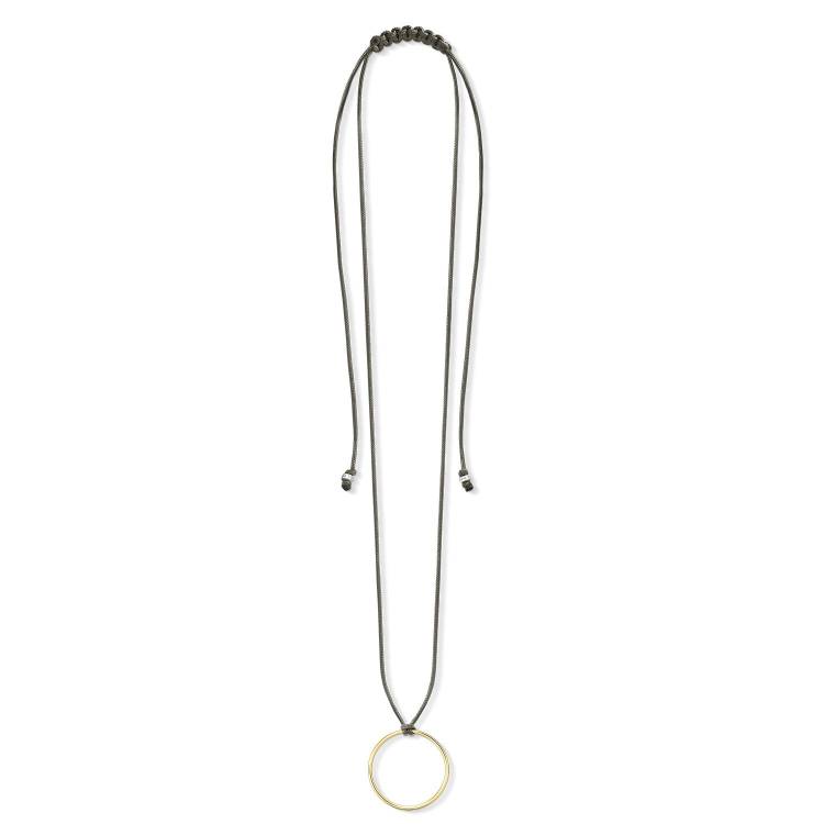 Thomas Sabo Charm Club Yellow Gold Grey Textile Necklace 80cm D - Yellow Gold