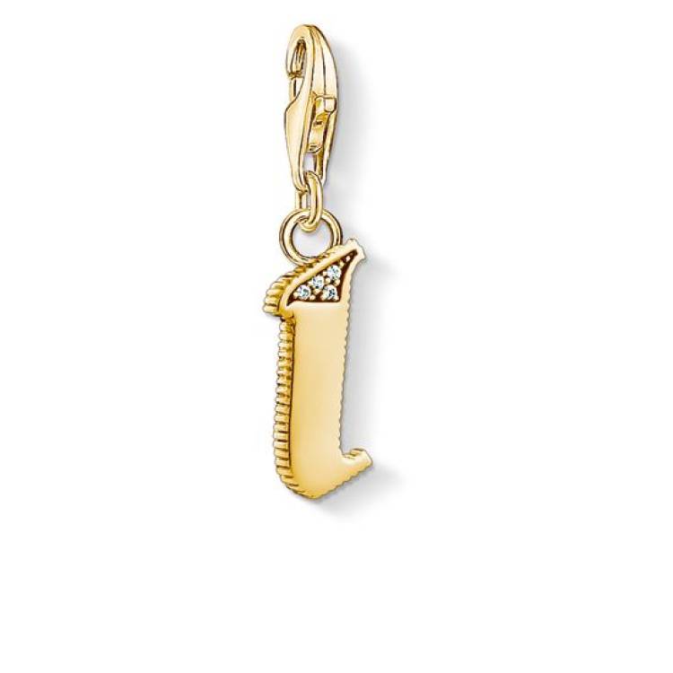 Thomas Sabo Charm Club Yellow Gold White Zirconia Letter I Charm D - Yellow Gold