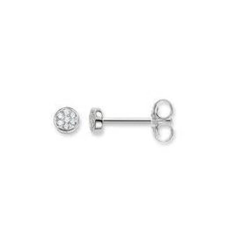 Thomas Sabo Glam And Soul Sterling Silver Zirconia Sparkling Circles Earrings - Silver