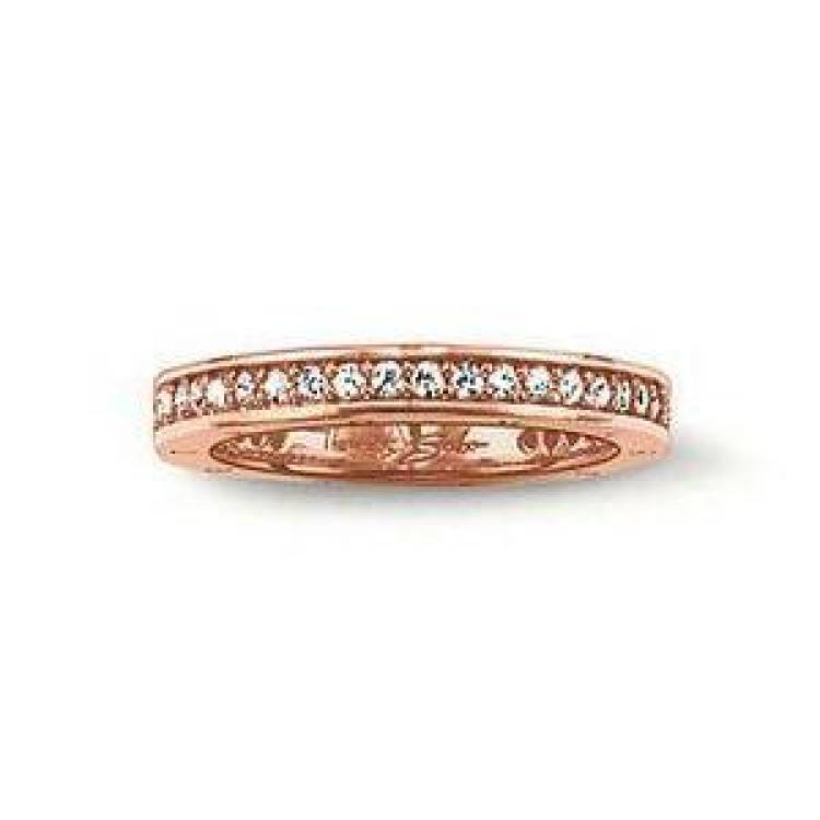 Thomas Sabo Glam And Soul Rose Gold White Zirconia Classic Eternity Ring D - 50