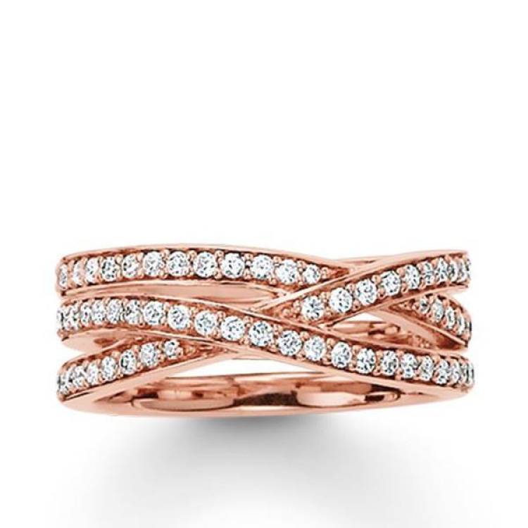 Thomas Sabo Glam And Soul Rose Gold White Zirconia Eternity Ring size 54 D - 54