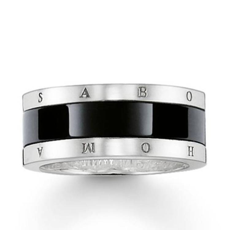 Thomas Sabo Glam And Soul Sterling Silver Black Ceramic Ring D - 58