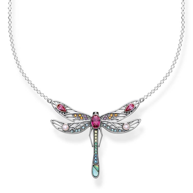 Thomas Sabo Glam And Soul Sterling Silver Large Dragonfly Necklace - Silver