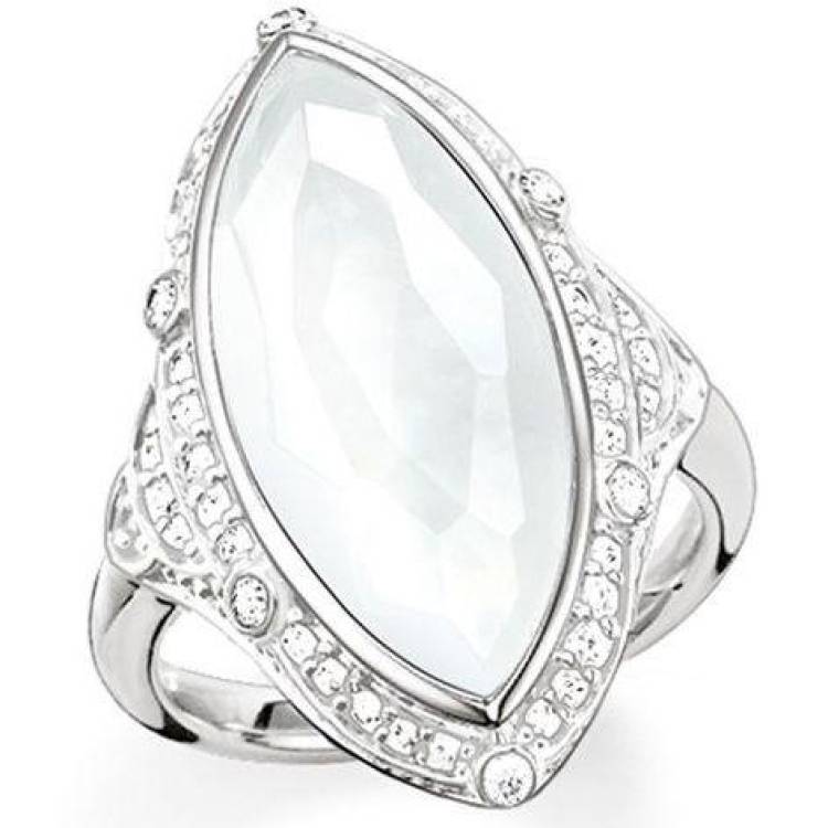 Thomas Sabo Glam & Soul Sterling Silver Quartz Purity Of Lotus Ring D - 52 Silver