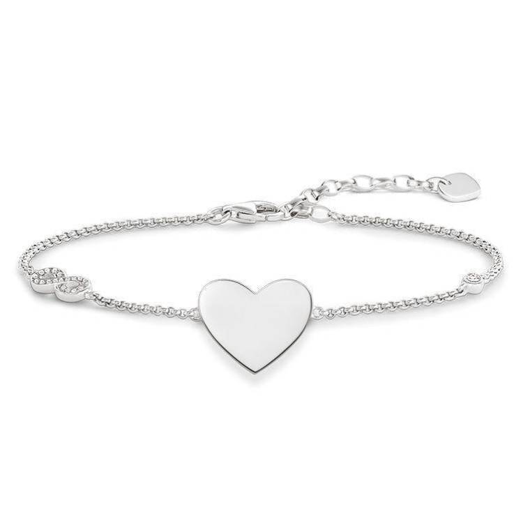 Thomas Sabo Glam And Soul Sterling Silver Zirconia Heart With Infinity Bracelet