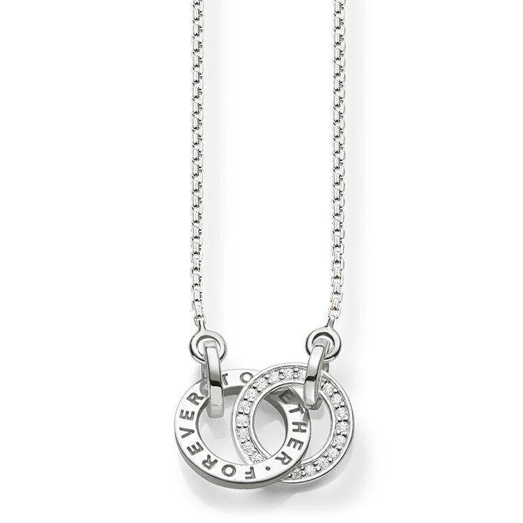 Thomas Sabo Glam And Soul Sterling Silver White Zirconia Together Forever Necklace - Silver