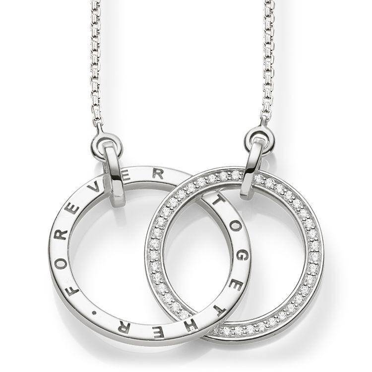 Thomas Sabo Glam And Soul Sterling Silver White Zirconia Together Forever Necklace