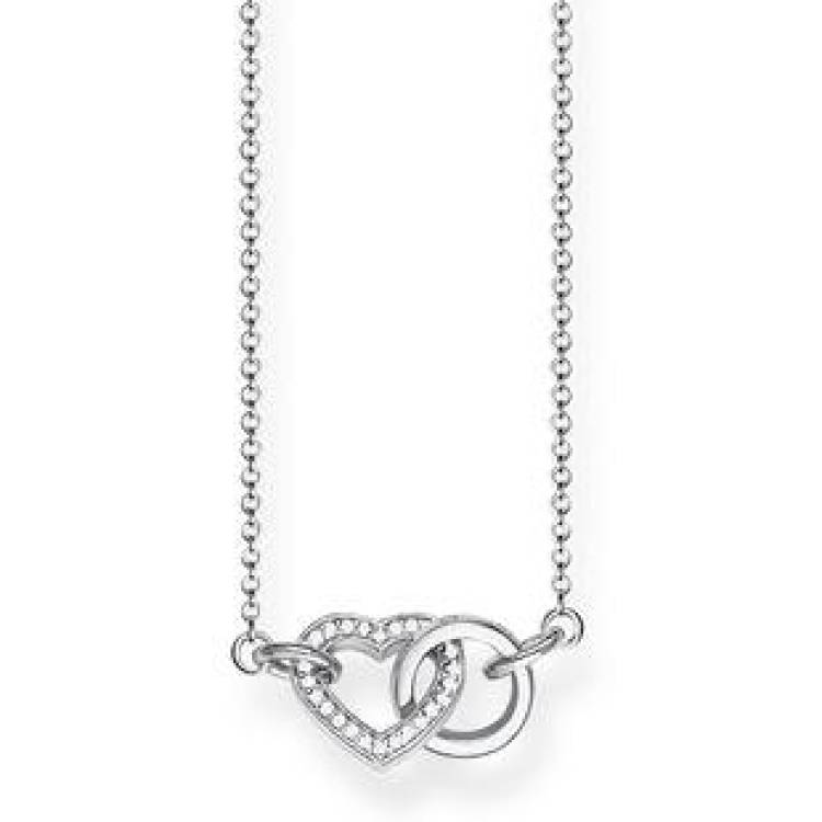 Thomas Sabo Glam And Soul Sterling Silver Zirconia Together Forever Heart Necklace - Silver