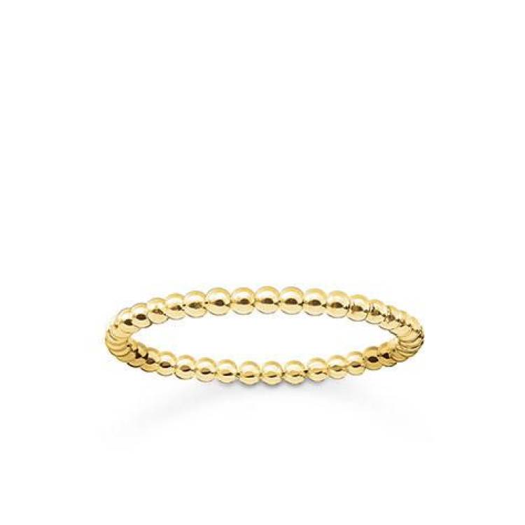 Thomas Sabo Glam & Soul Yellow Gold Plated Sterling Silver Dots Ring D - 54
