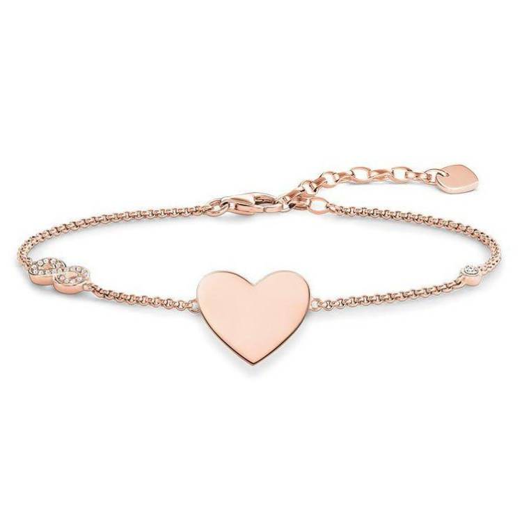 Thomas Sabo Glam And Soul Rose Gold Heart Bracelet D - Silver