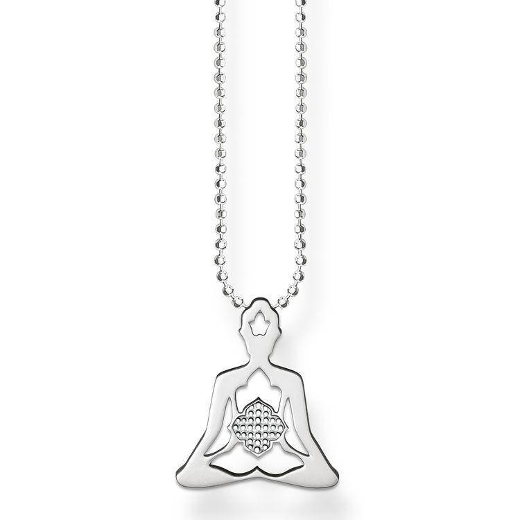 Thomas Sabo Glam And Soul Sterling Silver Yoga Lotus Position Necklace D - Silver