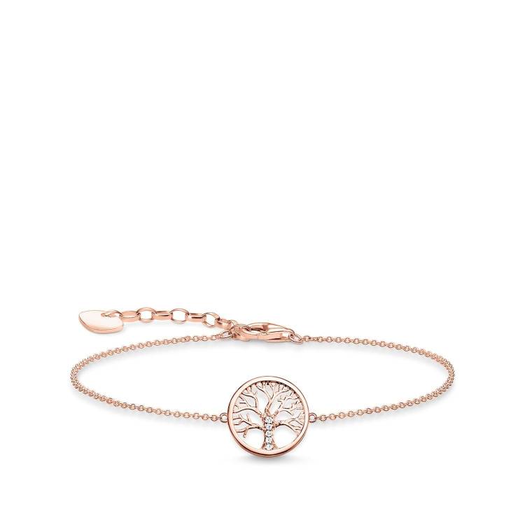 Thomas Sabo Glam & Soul Rose Gold Plated Silver Tree of Love Bracelet - Silver