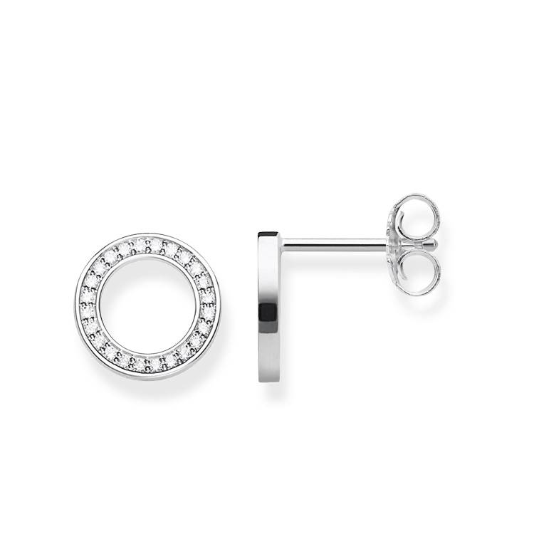 Thomas Sabo Glam & Soul Sterling Silver CZ Large Circles Earrings - Silver