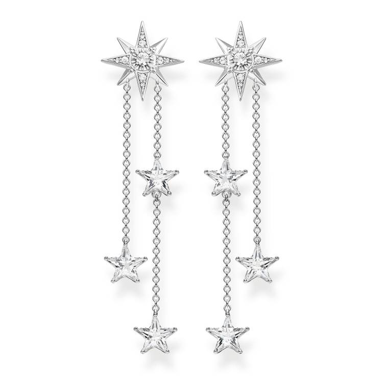 Thomas Sabo Glam & Soul Sterling Silver CZ Magic Stars Drop Earrings - Silver