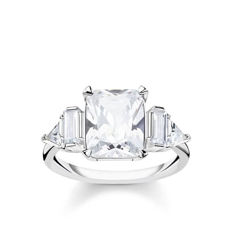 Thomas Sabo Glam & Soul Sterling Silver CZ White Magic Cocktail Ring D - 58