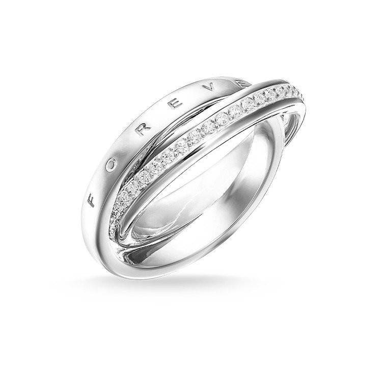 Thomas Sabo Glam And Soul Sterling Silver Zirconia Together Forever Ring D - 50