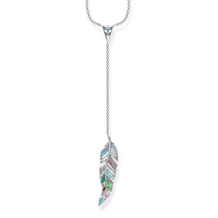 Thomas Sabo Glam and Soul Sterling Silver Feather Necklace D - Silver