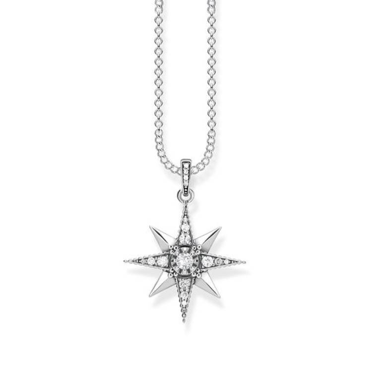 Thomas Sabo Glam And Soul Sterling Silver Royalty Star Necklace - Silver