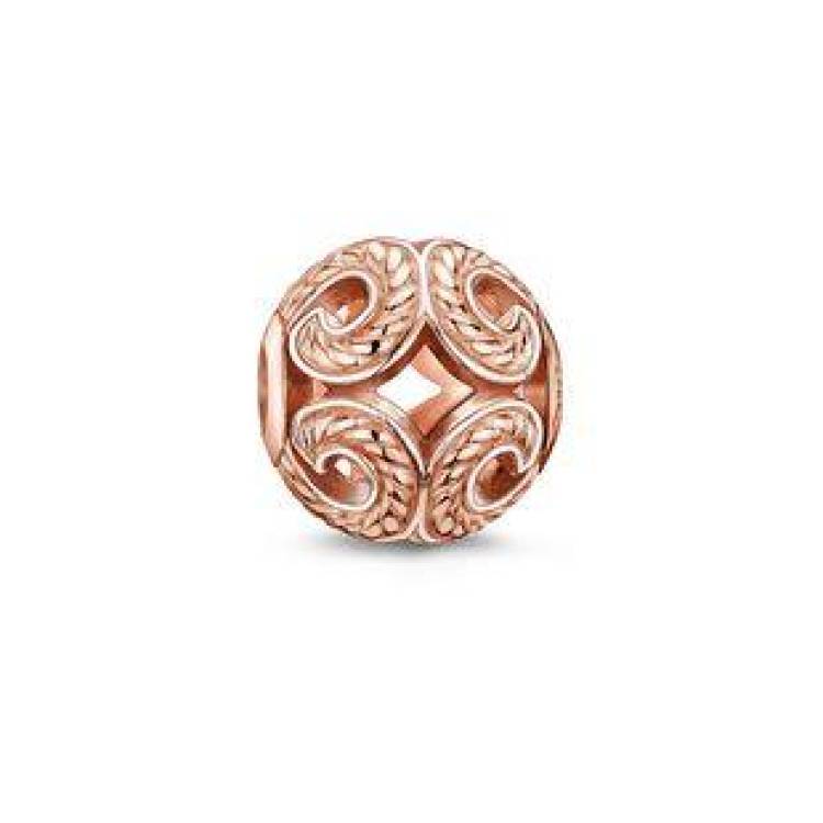 Thomas Sabo Karma Beads Rose Gold Wave Charm D - Silver