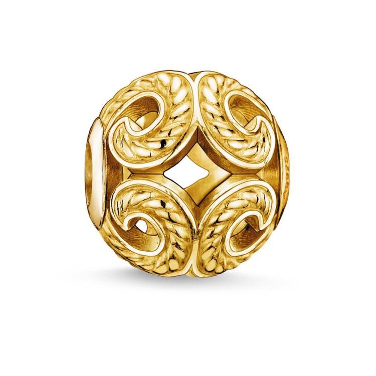 Thomas Sabo Karma Beads Yellow Gold Wave Charm D - Silver