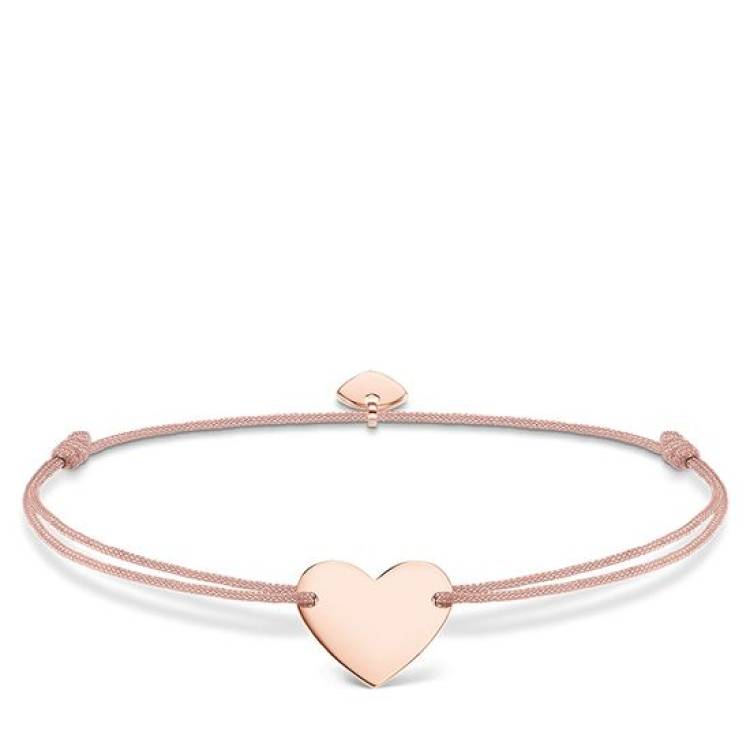 Thomas Sabo Little Secrets Rose Gold Plated Silver Pink Heart Bracelet - Silver