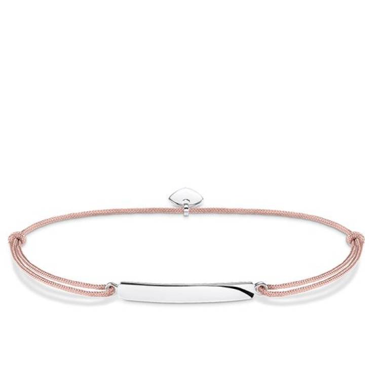 Thomas Sabo Little Secrets Sterling Silver Pink Bar Bracelet - Silver
