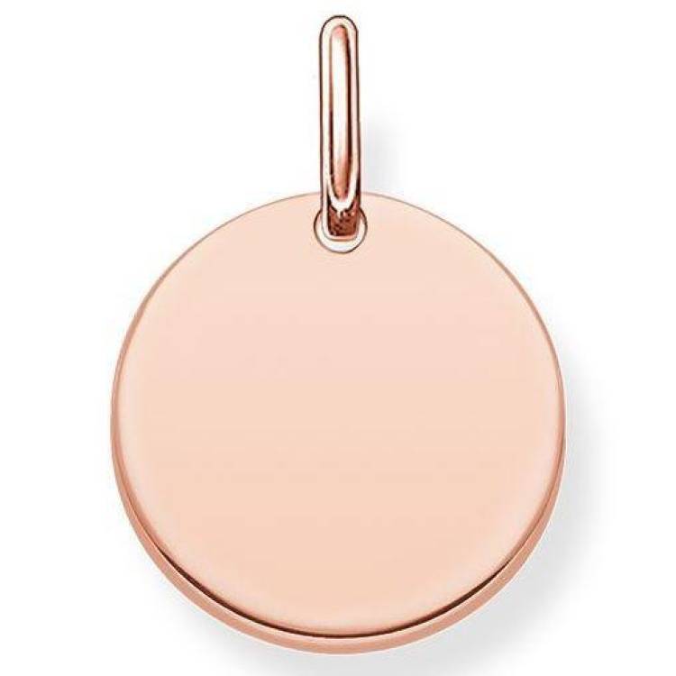 Thomas Sabo Love Bridge Rose Gold Disc Pendant D - Silver