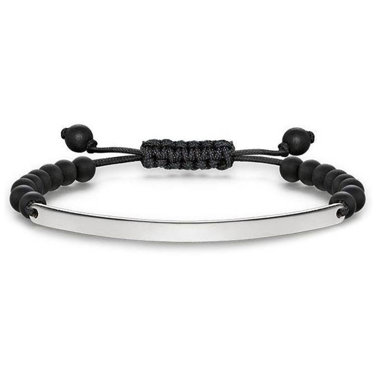 Thomas Sabo Love Bridge Sterling Silver And Black Obsidian Bracelet D - Silver