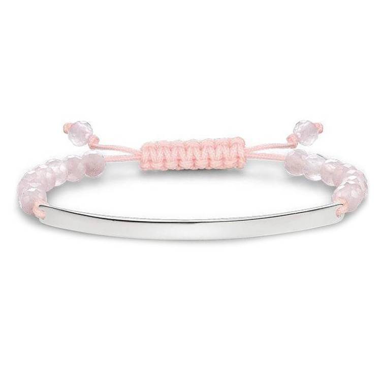 Thomas Sabo Love Bridge Sterling Silver Rose Quartz Bracelet D - Silver